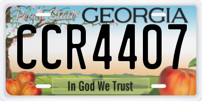 GA license plate CCR4407