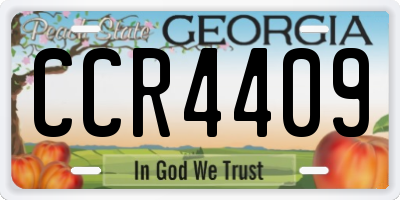 GA license plate CCR4409