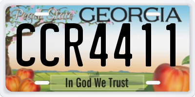 GA license plate CCR4411