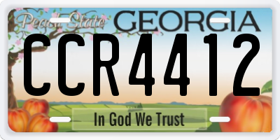 GA license plate CCR4412