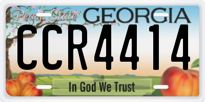 GA license plate CCR4414