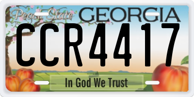 GA license plate CCR4417