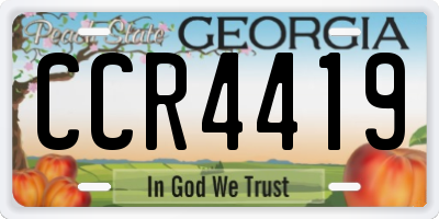 GA license plate CCR4419