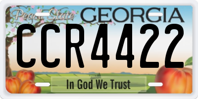 GA license plate CCR4422