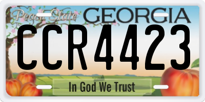 GA license plate CCR4423