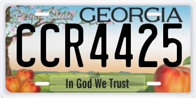 GA license plate CCR4425