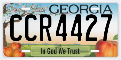 GA license plate CCR4427