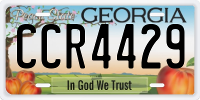 GA license plate CCR4429