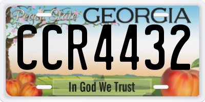 GA license plate CCR4432