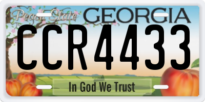 GA license plate CCR4433