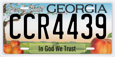 GA license plate CCR4439