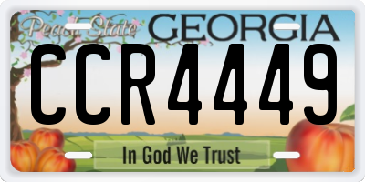 GA license plate CCR4449