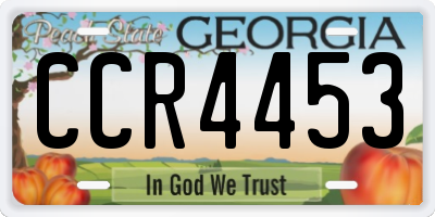 GA license plate CCR4453