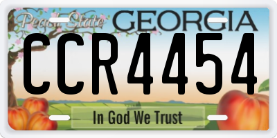 GA license plate CCR4454