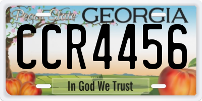 GA license plate CCR4456