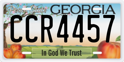 GA license plate CCR4457