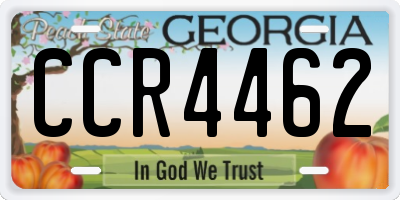 GA license plate CCR4462