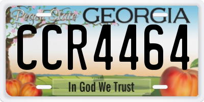 GA license plate CCR4464