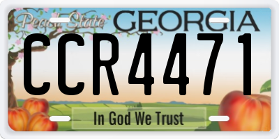 GA license plate CCR4471