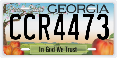 GA license plate CCR4473