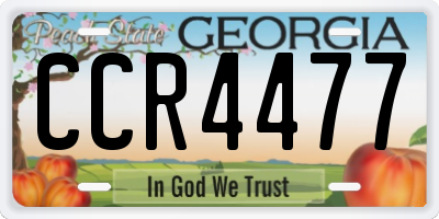GA license plate CCR4477