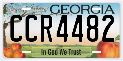 GA license plate CCR4482