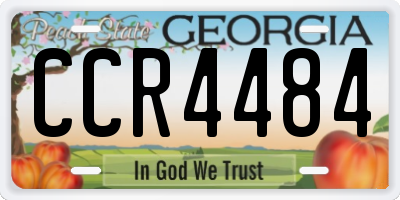 GA license plate CCR4484
