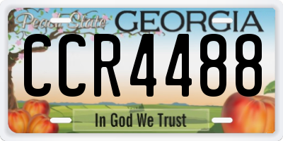 GA license plate CCR4488