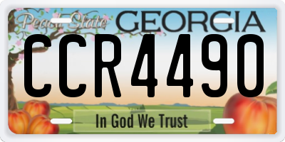 GA license plate CCR4490