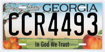 GA license plate CCR4493
