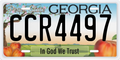 GA license plate CCR4497