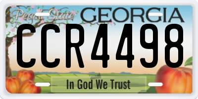 GA license plate CCR4498