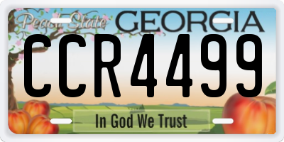 GA license plate CCR4499