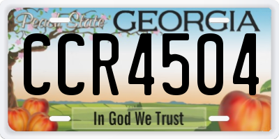 GA license plate CCR4504