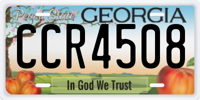 GA license plate CCR4508