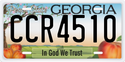 GA license plate CCR4510