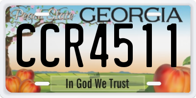 GA license plate CCR4511