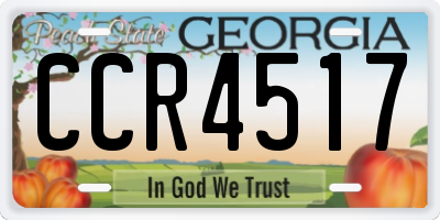 GA license plate CCR4517