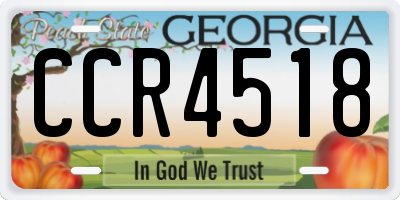 GA license plate CCR4518