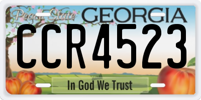 GA license plate CCR4523