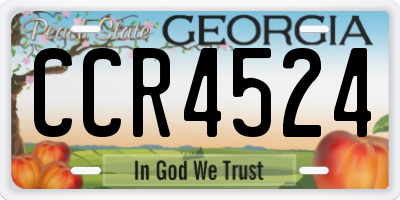 GA license plate CCR4524