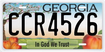 GA license plate CCR4526