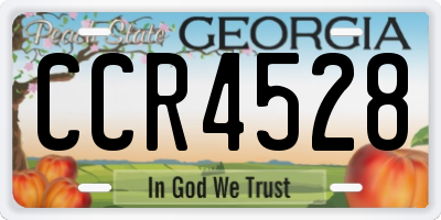 GA license plate CCR4528
