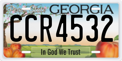 GA license plate CCR4532