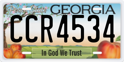 GA license plate CCR4534