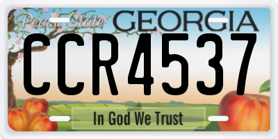 GA license plate CCR4537