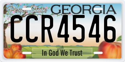GA license plate CCR4546