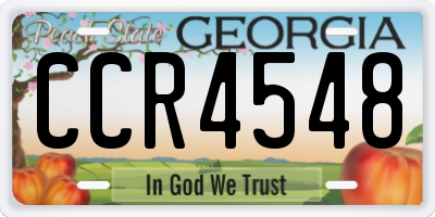 GA license plate CCR4548