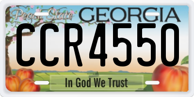 GA license plate CCR4550