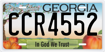 GA license plate CCR4552
